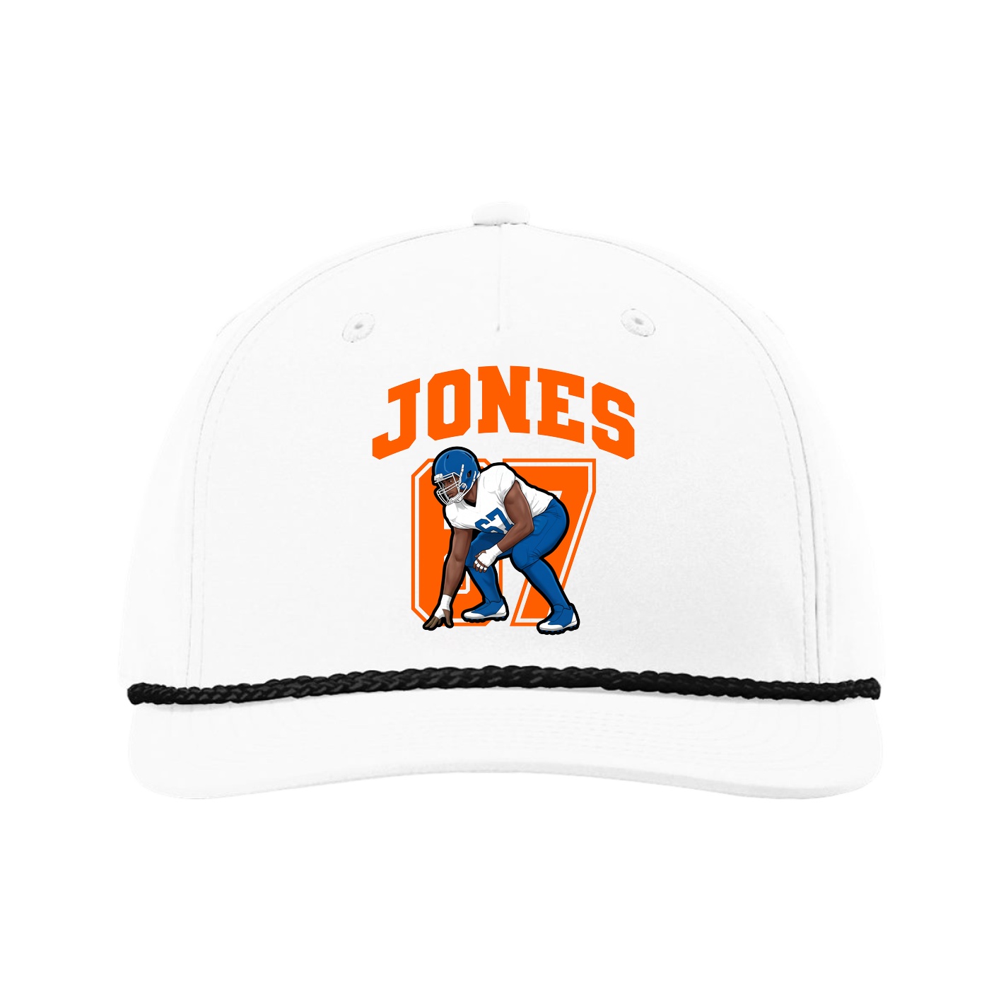 Five-Panel Classic Rope Cap — Number in White