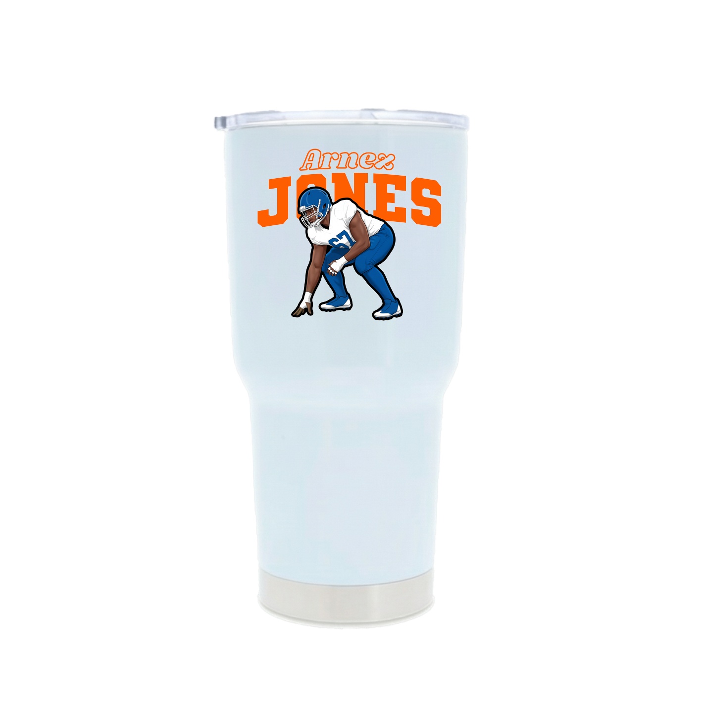 30oz Stainless Steel Tumbler — Name Arch in White