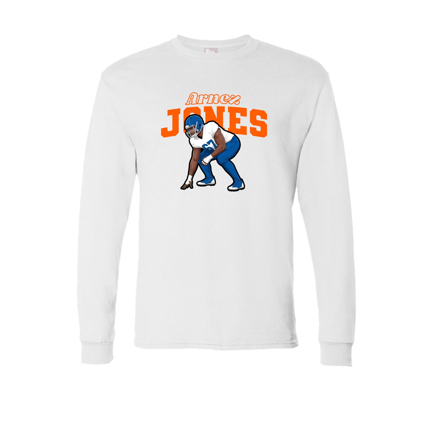 Long Sleeve Tee — Name Arch in White