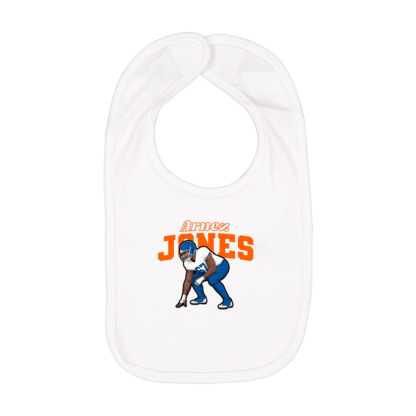 Infant Bib — Name Arch in White
