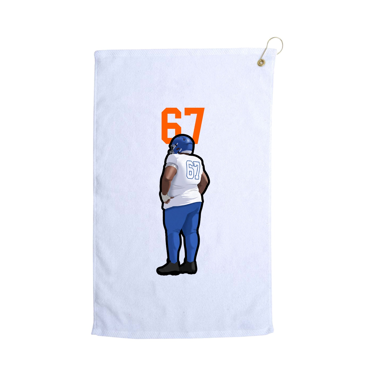 Golf Towel — Number Top in White