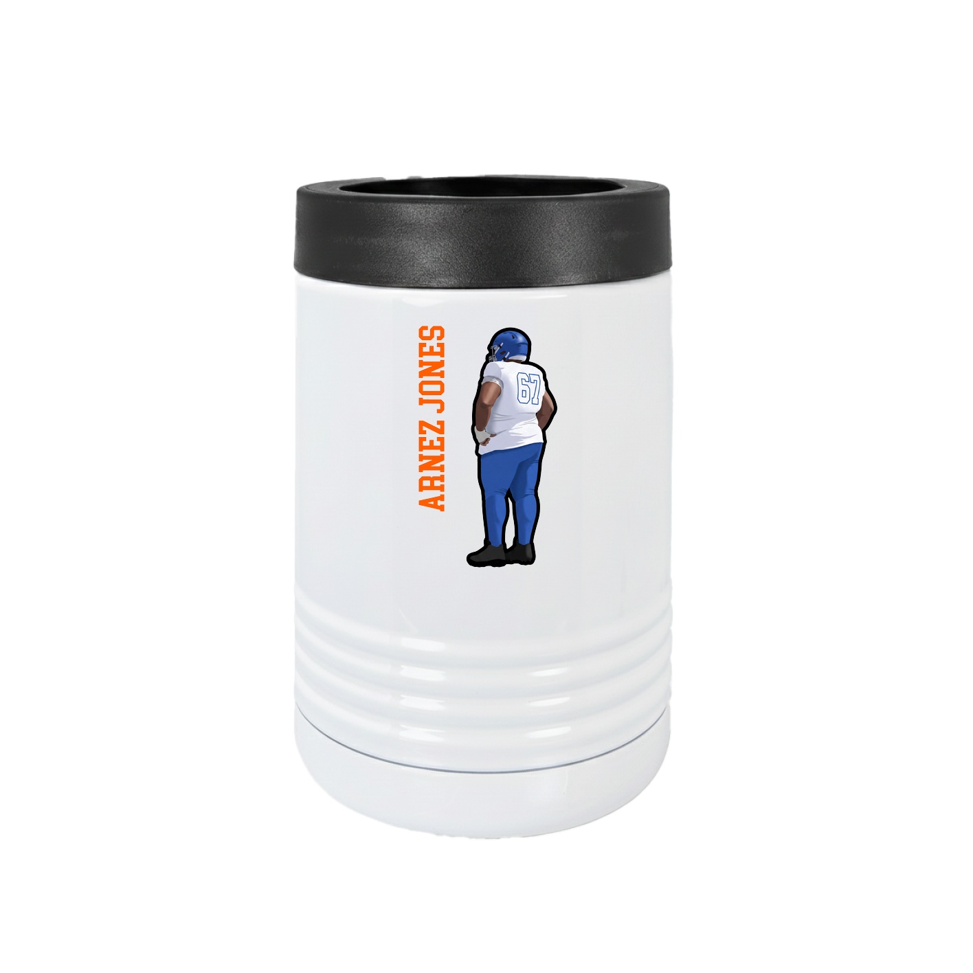 Beverage Holder — Name Vertical in White
