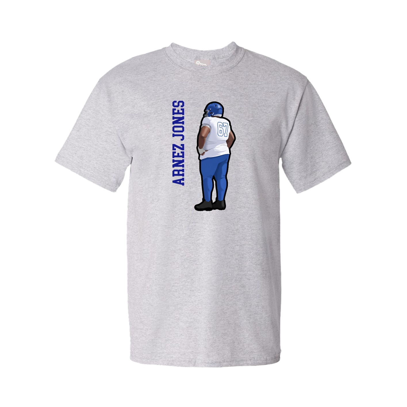 Youth Tee — Name Vertical in Grey