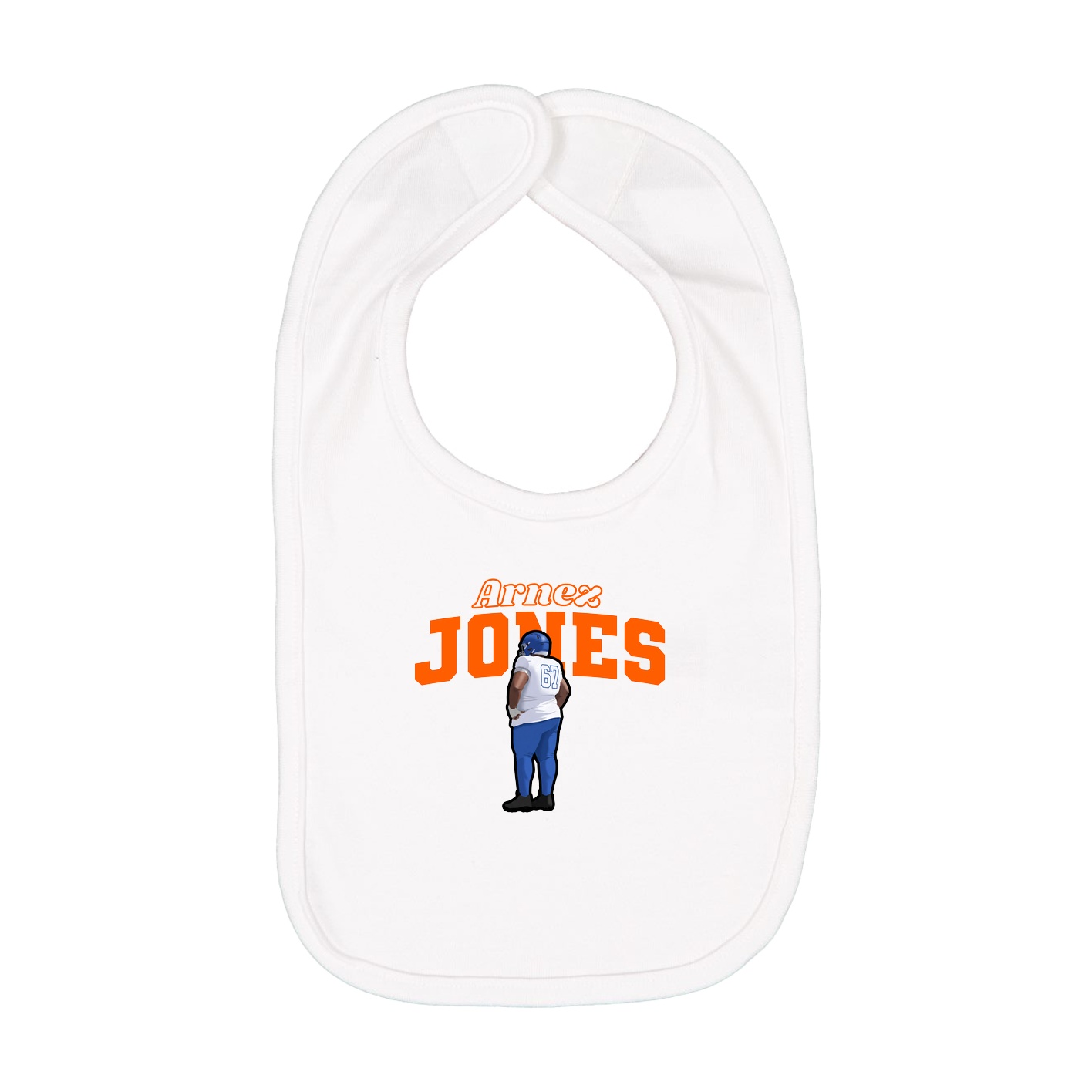 Infant Bib — Name Arch in White