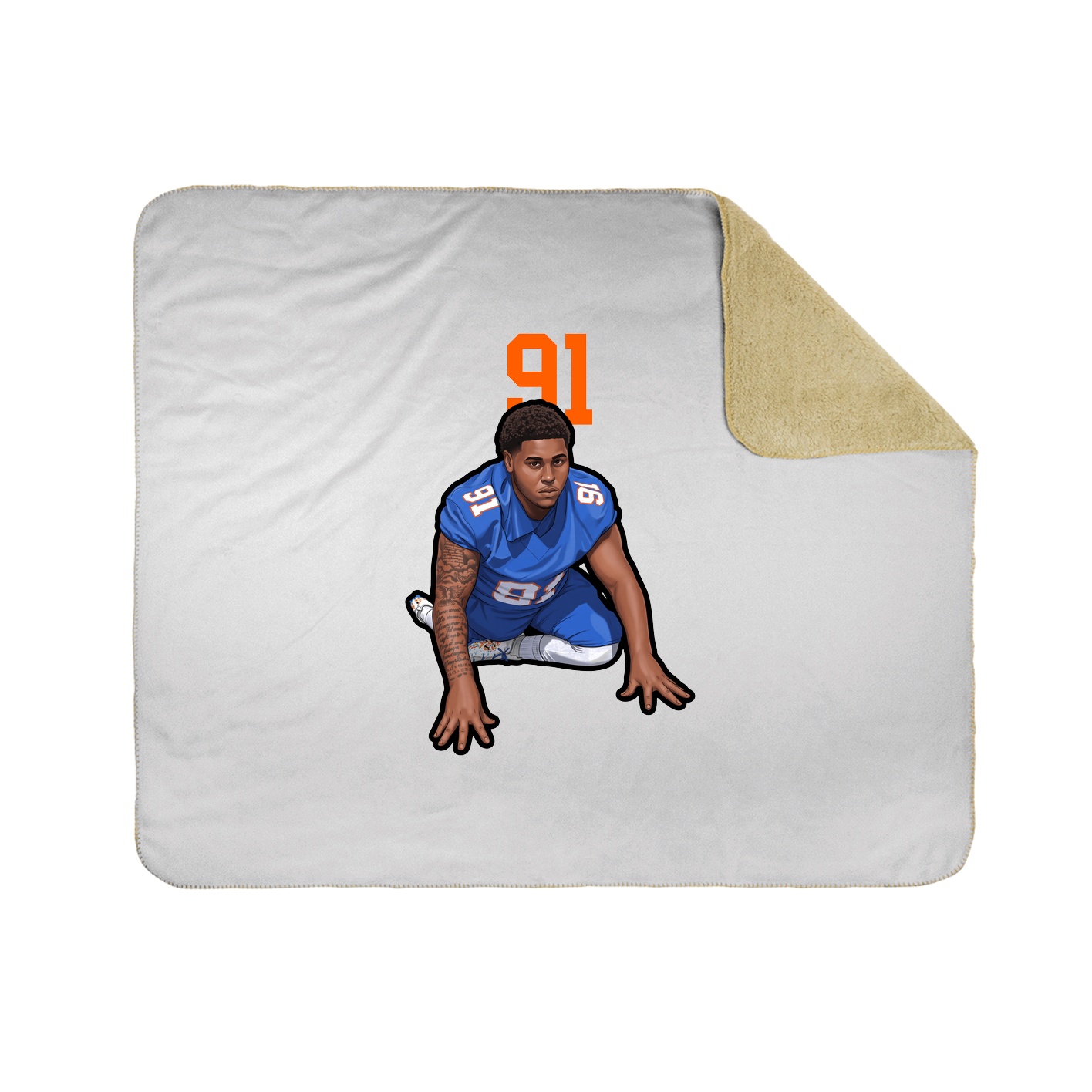 Throw Blanket — Number Top in White