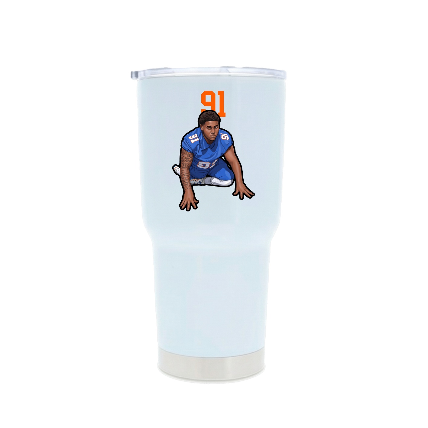 30oz Stainless Steel Tumbler — Number Top in White