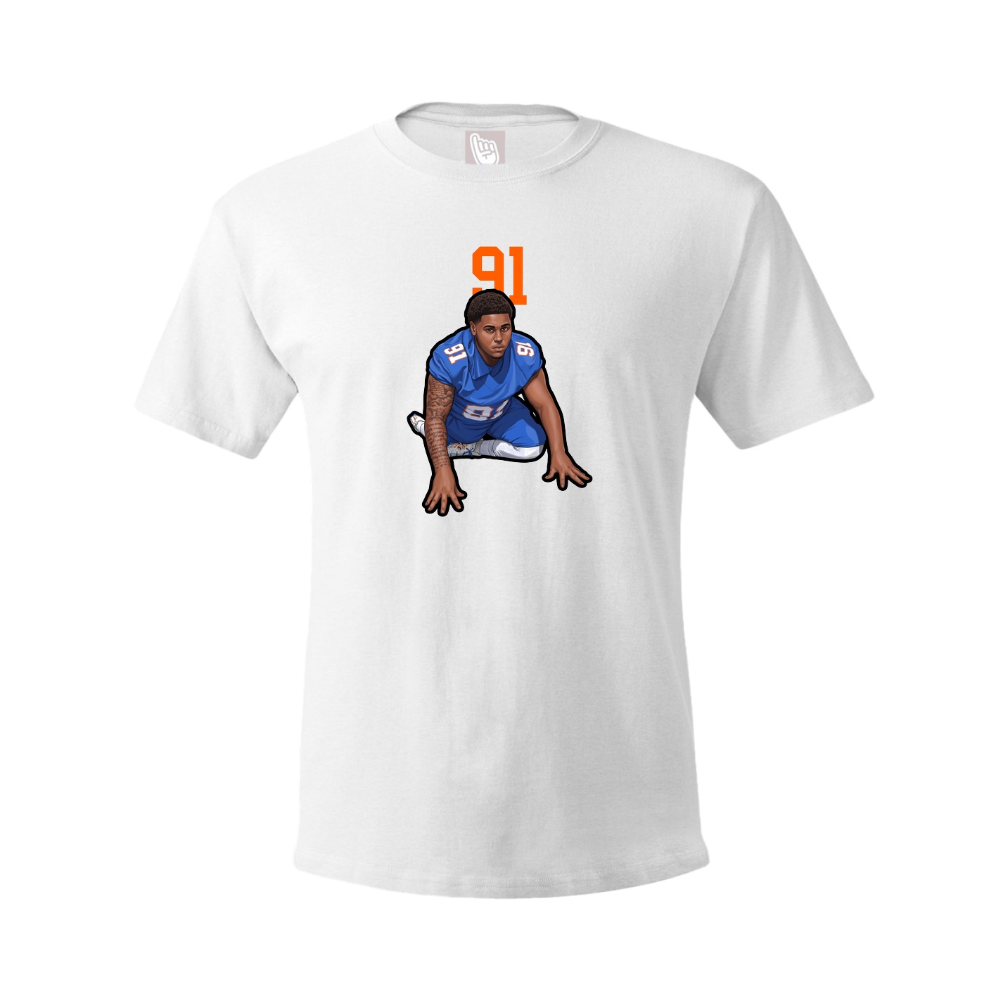 Youth Tee — Number Top in White