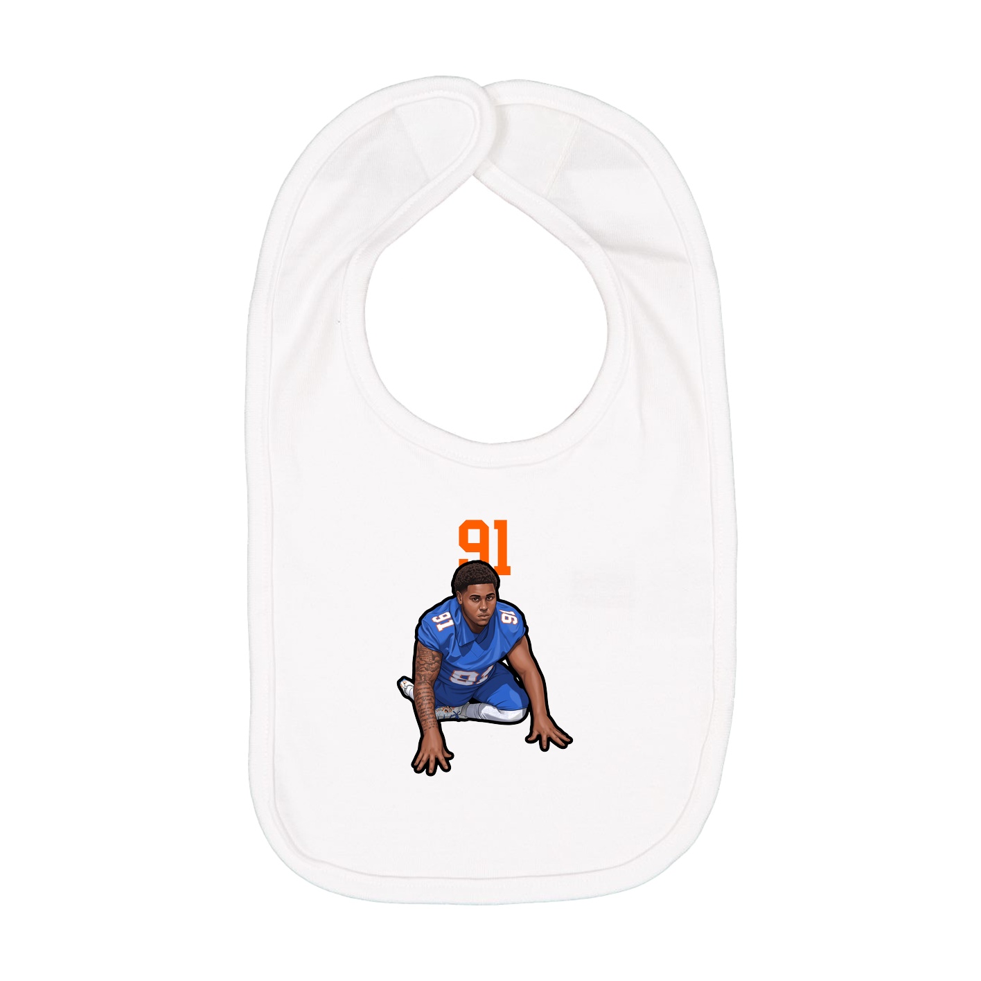 Infant Bib — Number Top in White