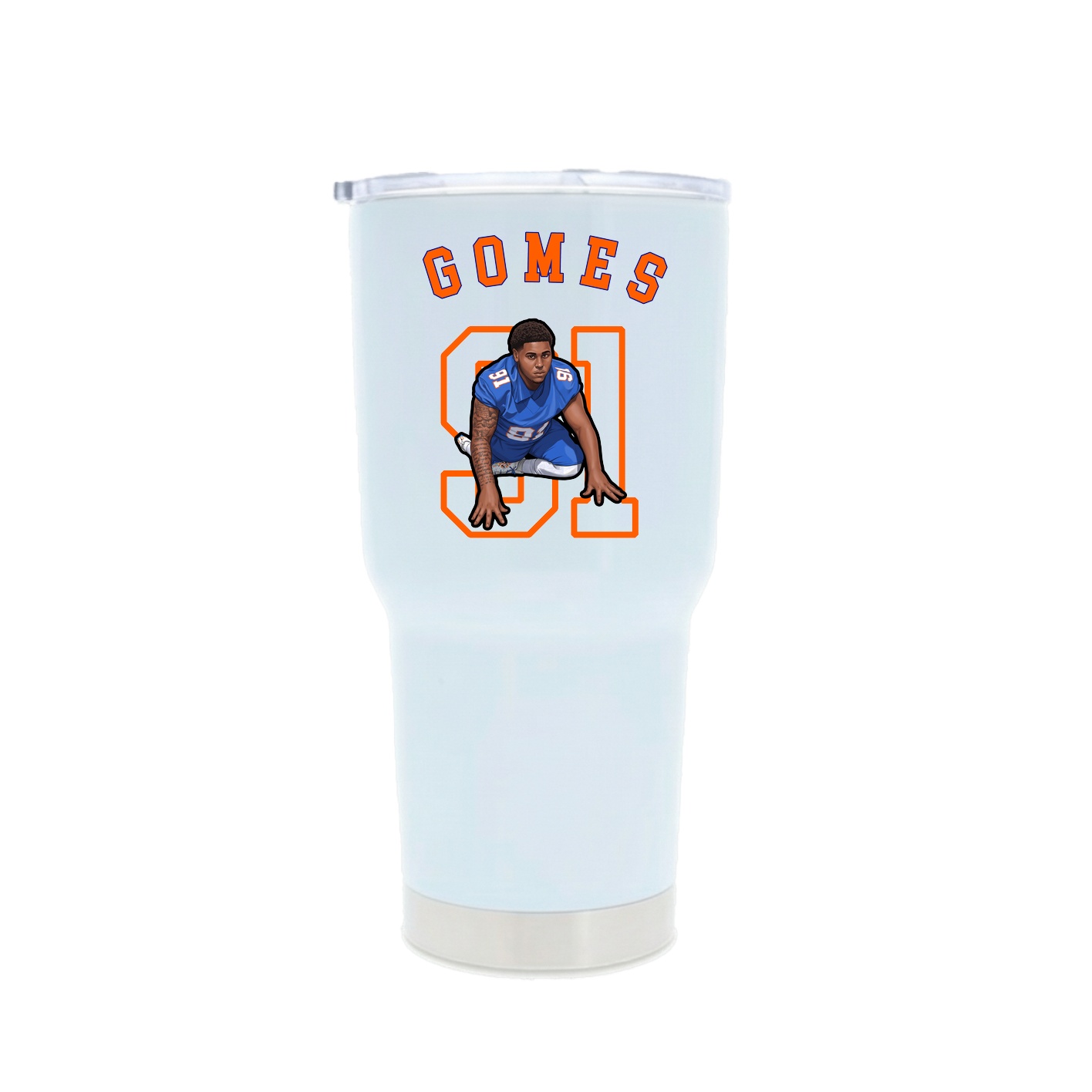 30oz Stainless Steel Tumbler — Shirsey Arch in White