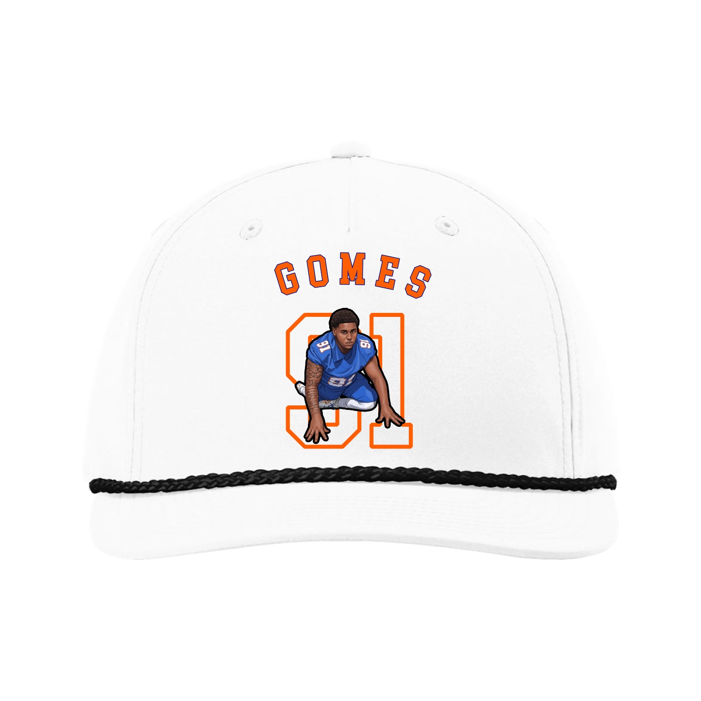 Five-Panel Classic Rope Cap — Shirsey Arch in White