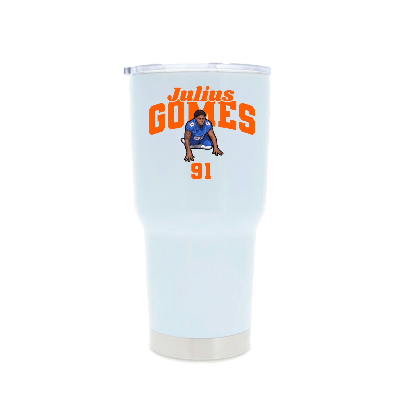 30oz Stainless Steel Tumbler — Signature Arch in White