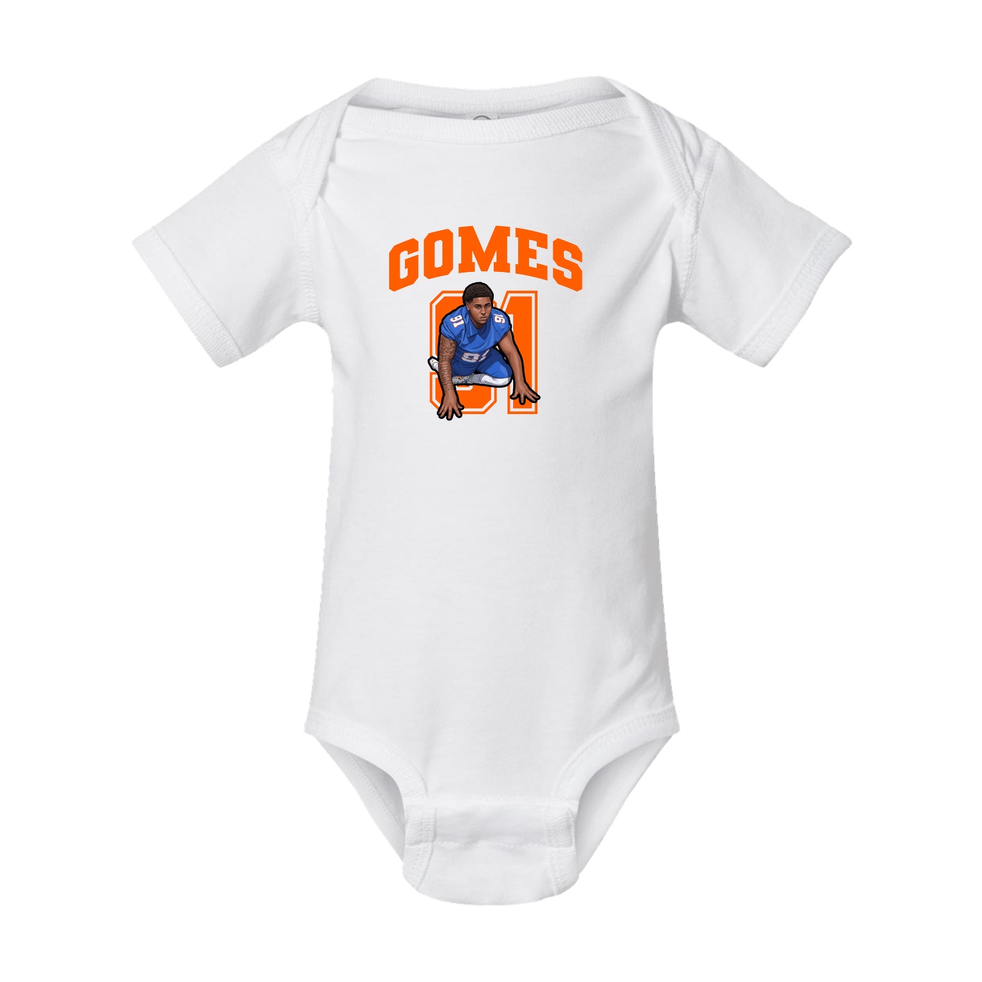 Baby Onesie — Number in White