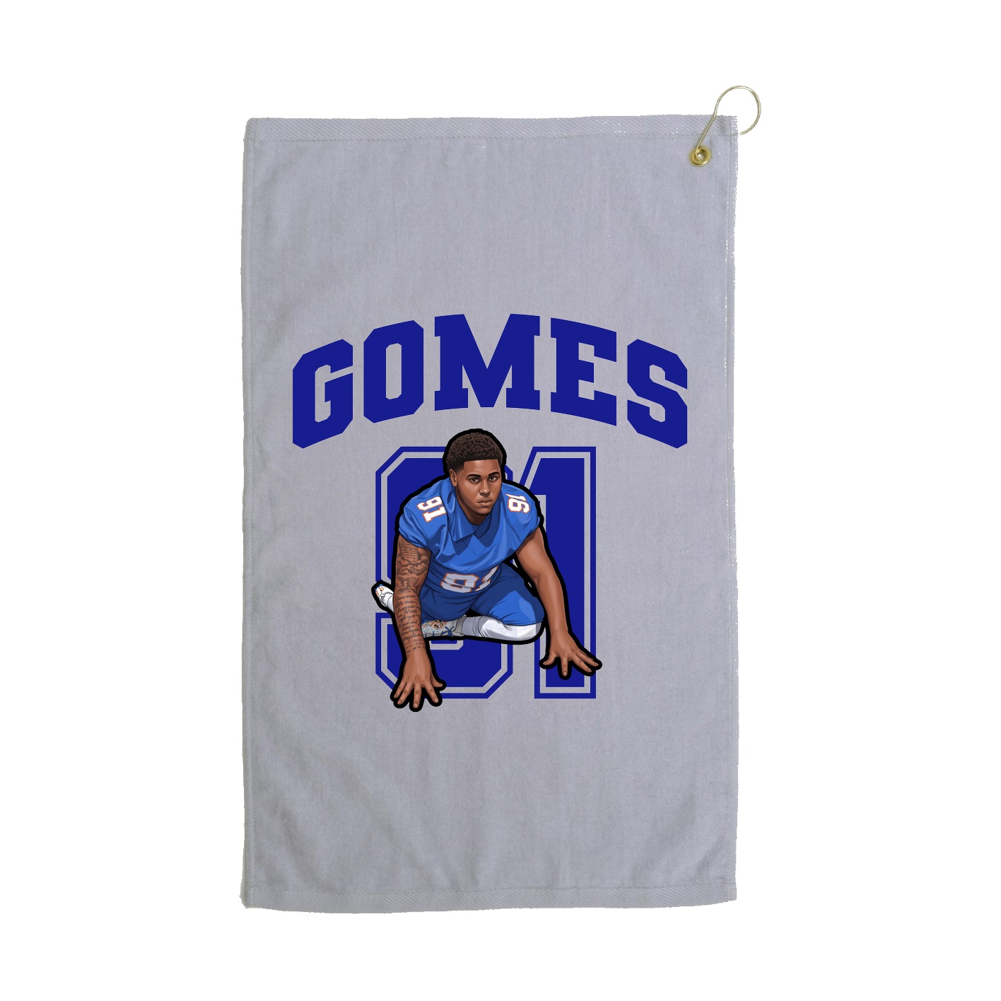 Golf Towel — Number in Grey