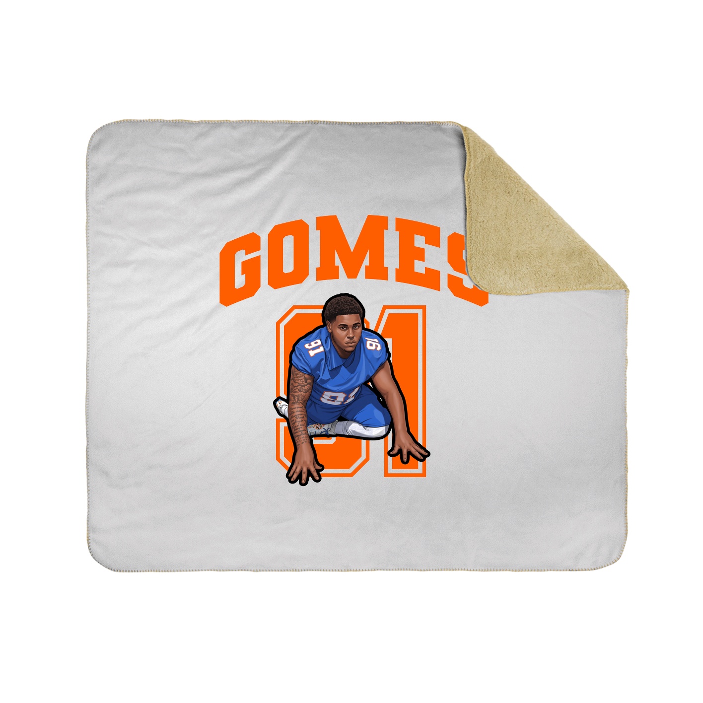 Throw Blanket — Number in White