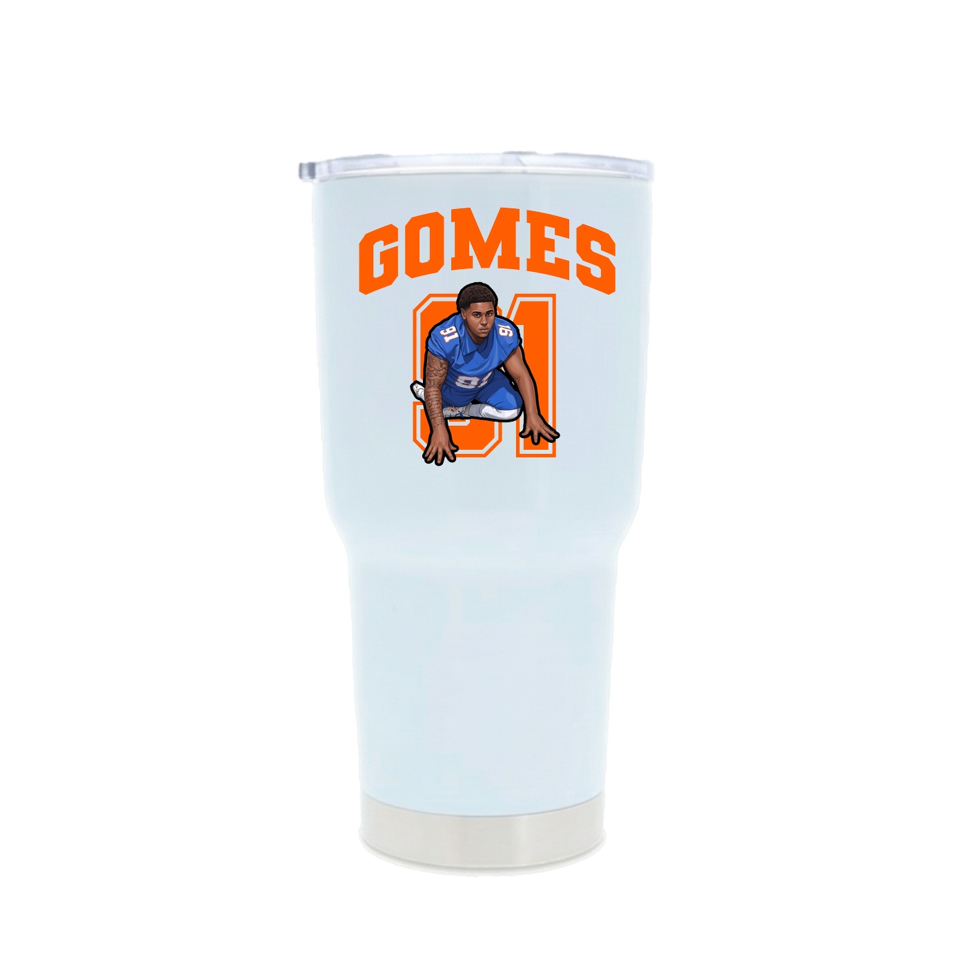 30oz Stainless Steel Tumbler — Number in White