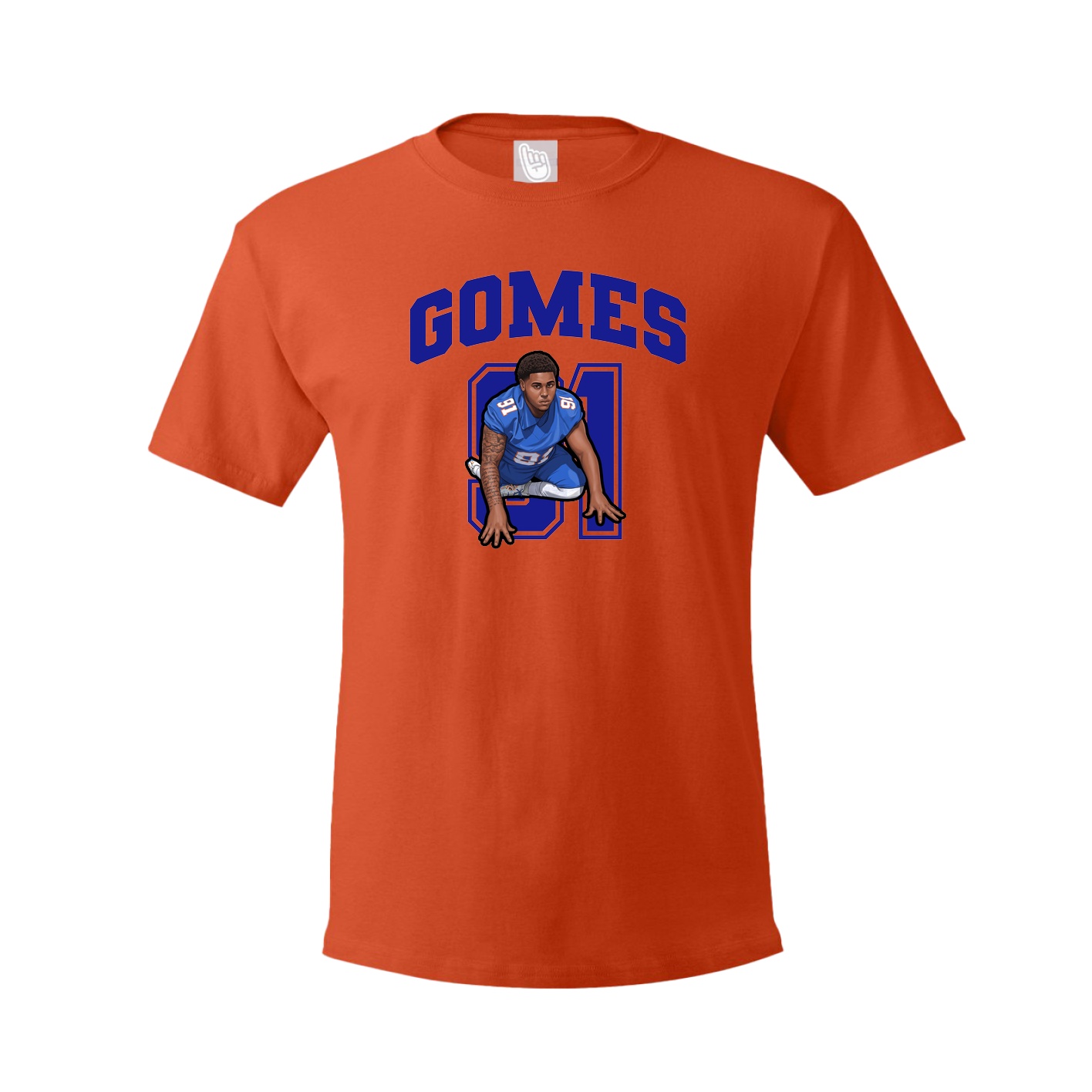 Youth Tee — Number in Orange