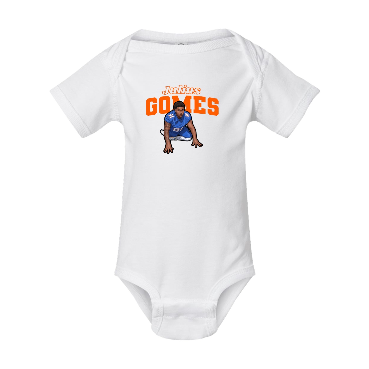 Baby Onesie — Name Arch in White