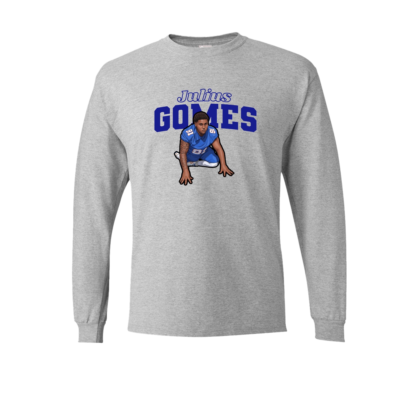 Long Sleeve Tee — Name Arch in Grey