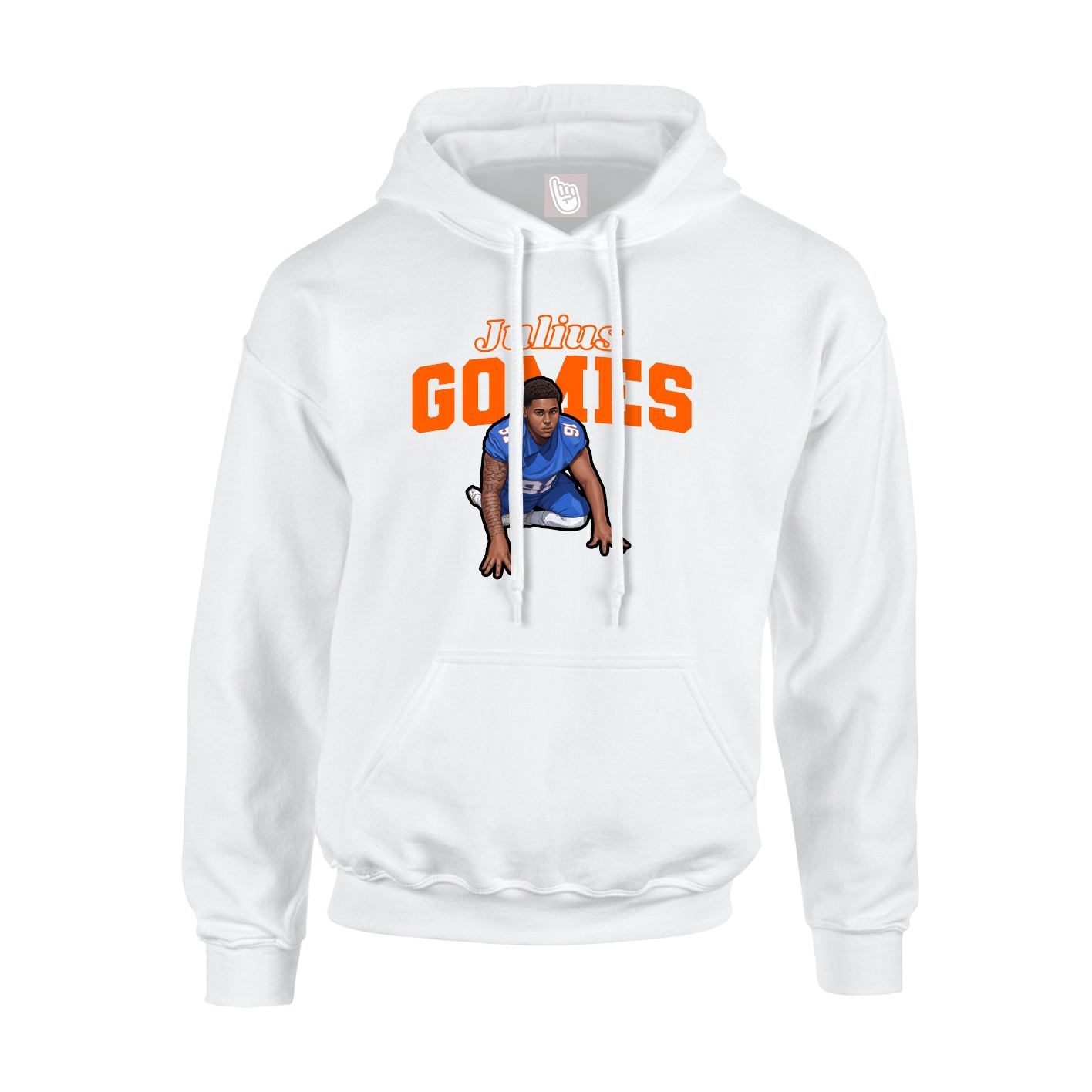 Hoodie — Name Arch in White