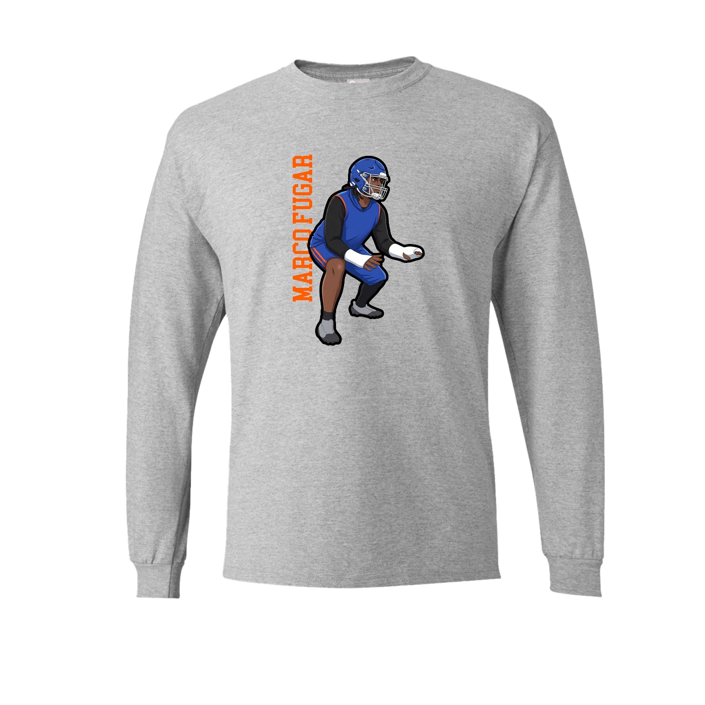 Long Sleeve Tee — Name Vertical in Grey