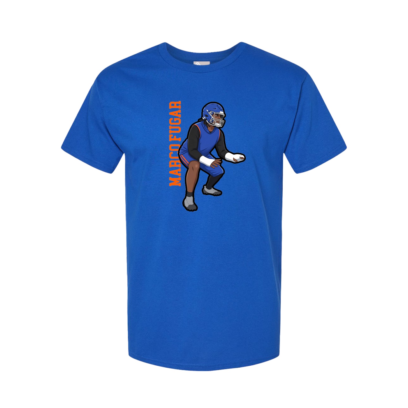 Youth Tee — Name Vertical in Royal