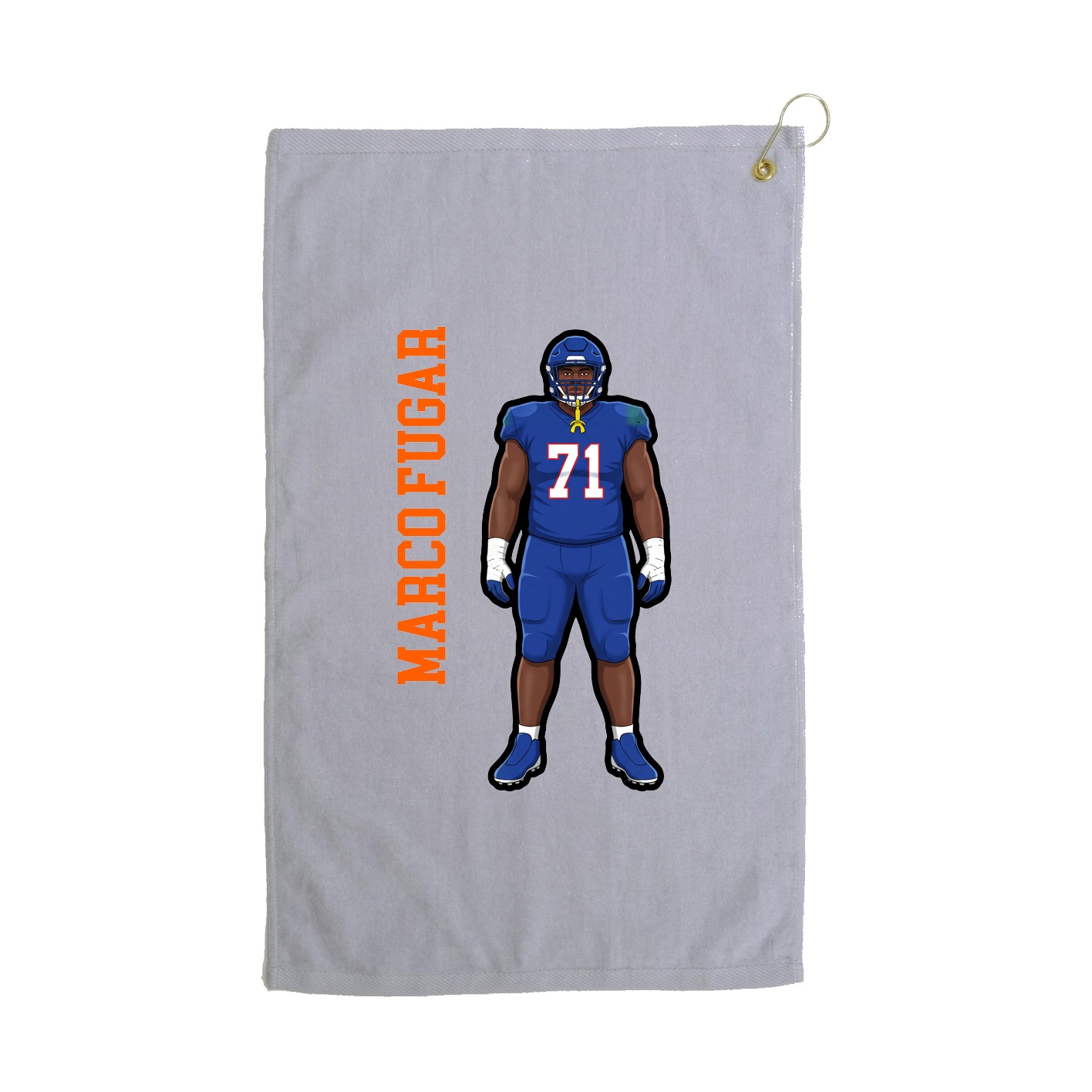 Golf Towel — Name Vertical in Grey