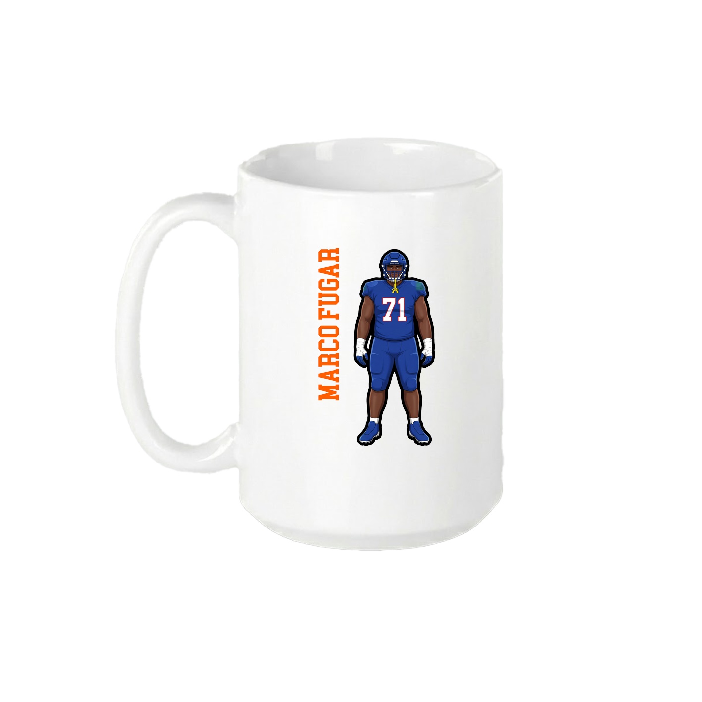 15oz Coffee Mug — Name Vertical in White