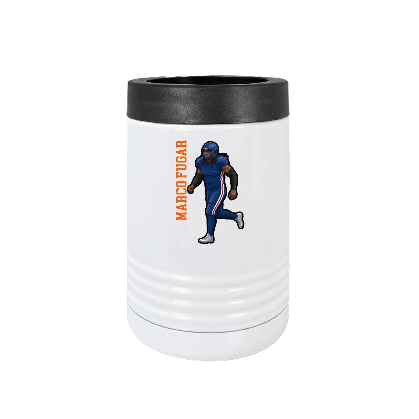 Beverage Holder — Name Vertical in White