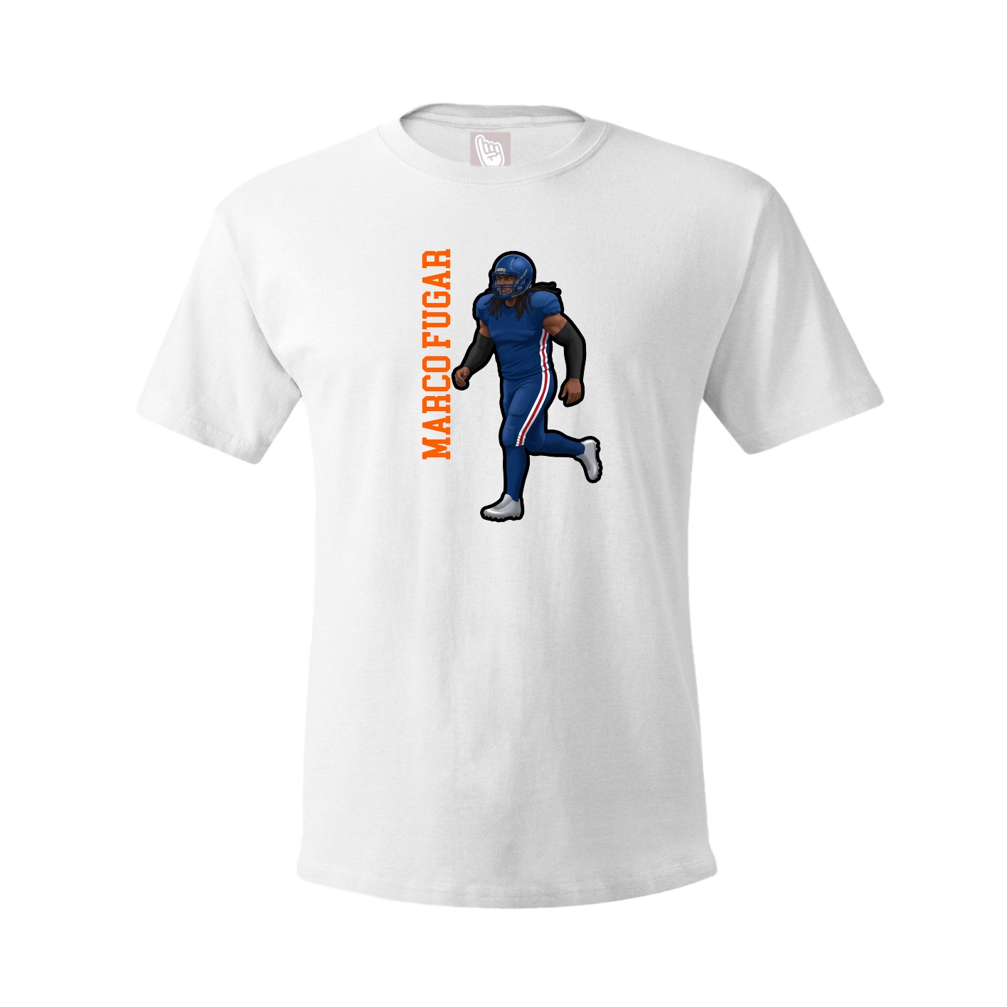 Tee — Name Vertical in White
