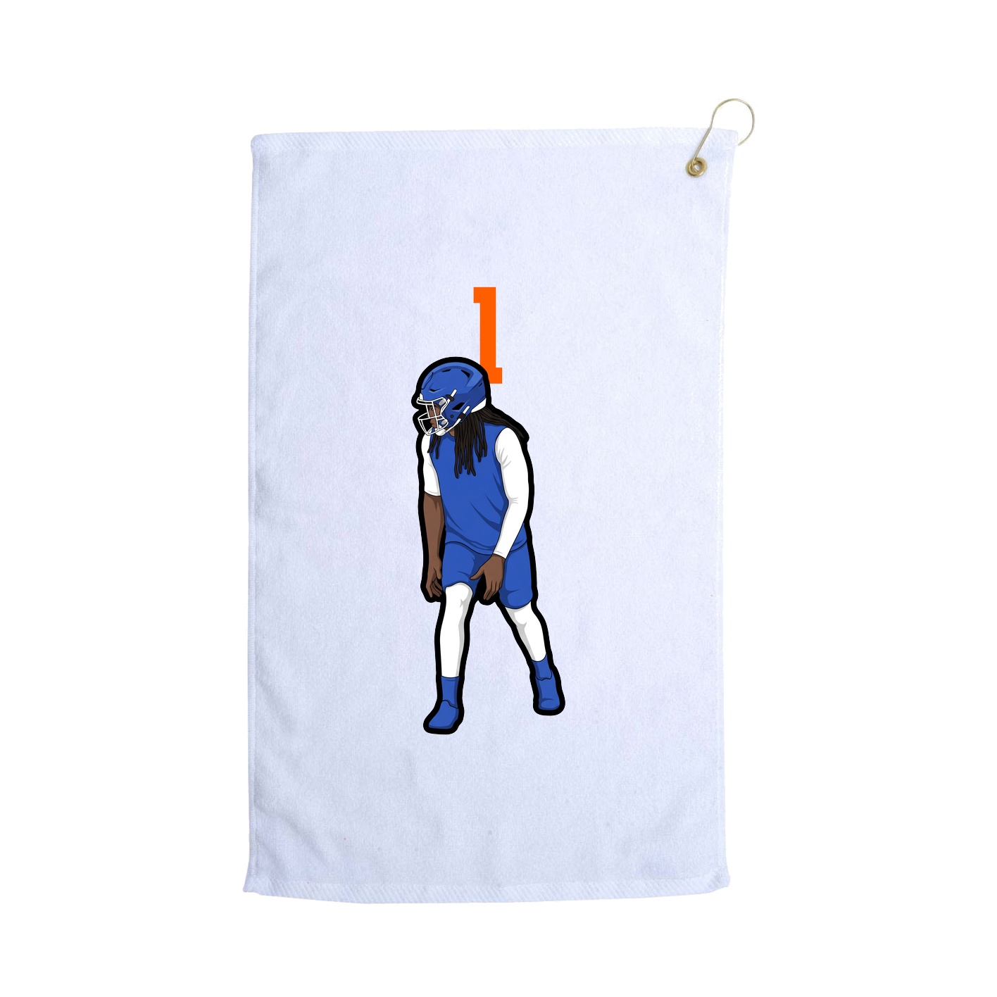 Golf Towel — Number Top in White