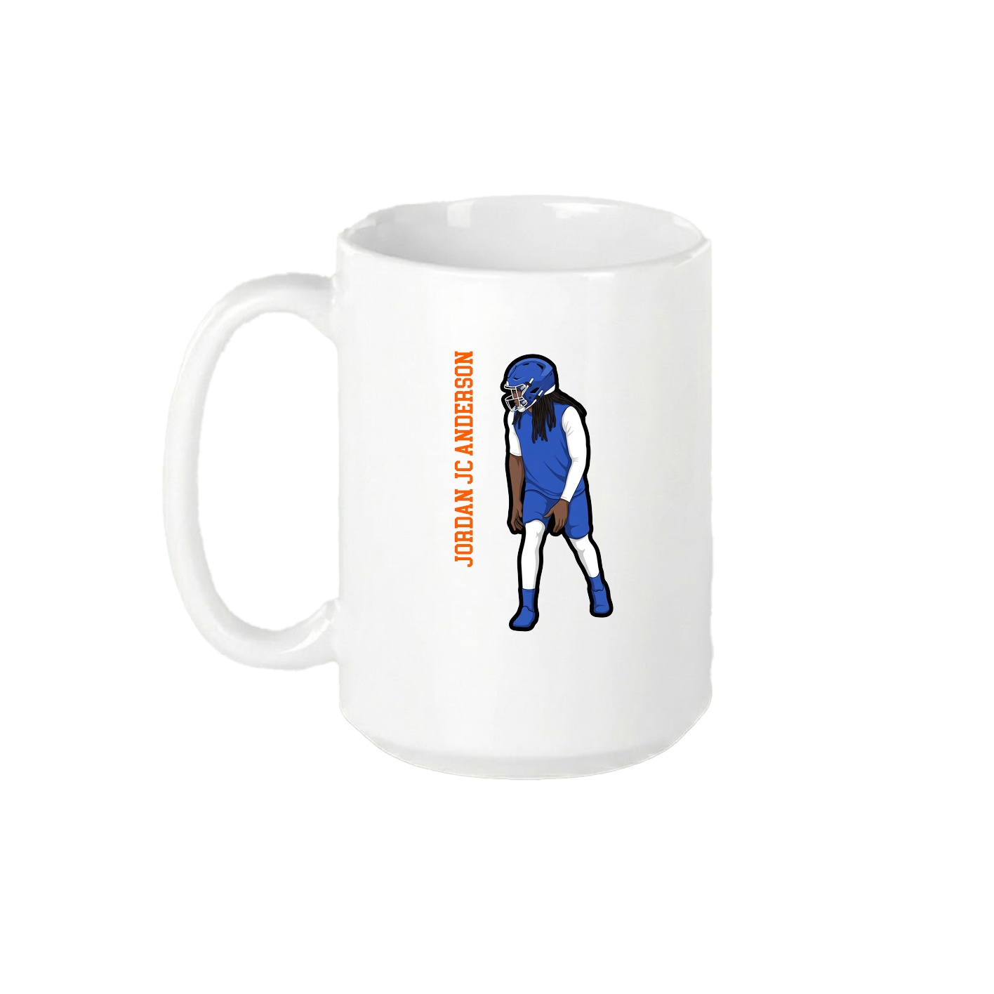 15oz Coffee Mug — Name Vertical in White