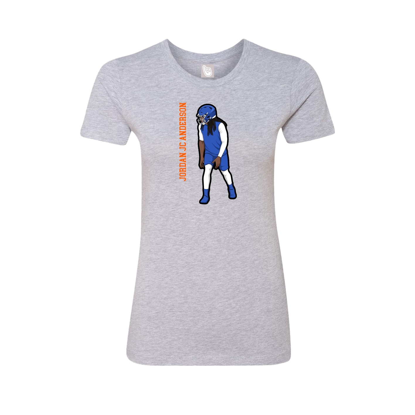 Womens Tee — Name Vertical in Grey