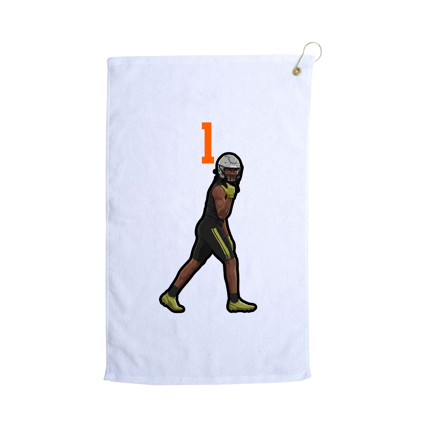 Golf Towel — Number Top in White