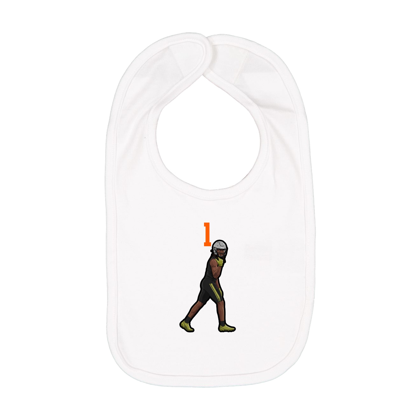 Infant Bib — Number Top in White