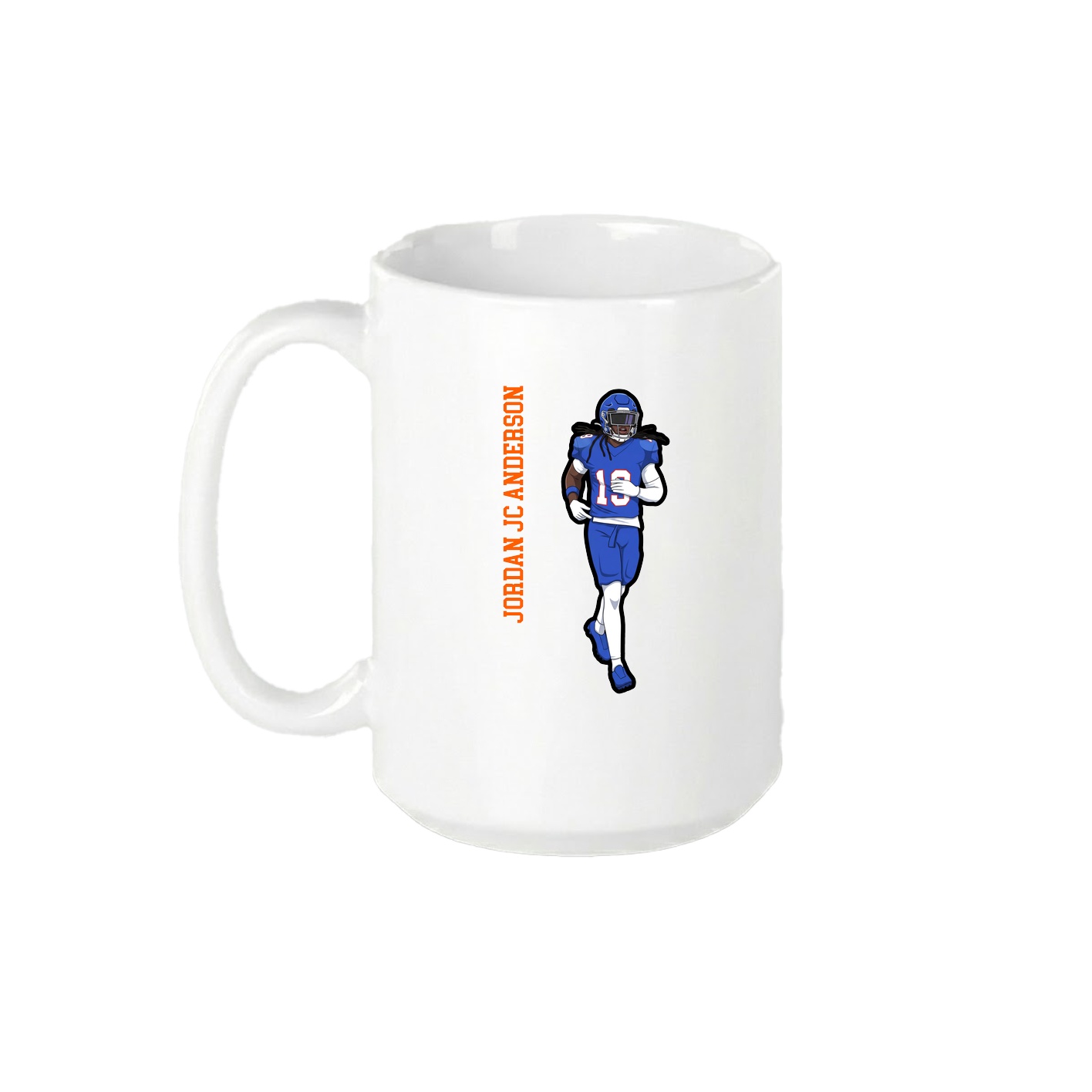 15oz Coffee Mug — Name Vertical in White
