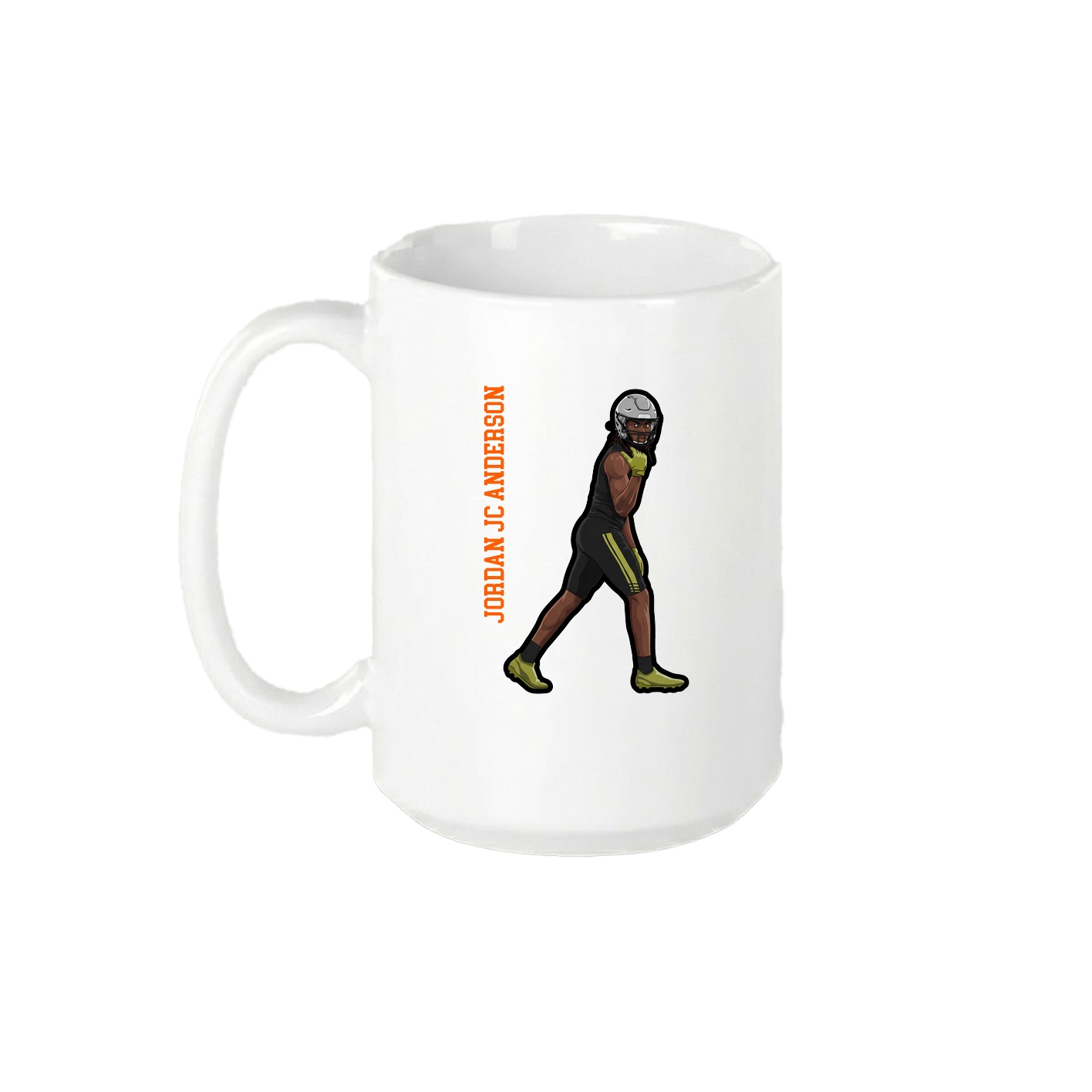 15oz Coffee Mug — Name Vertical in White