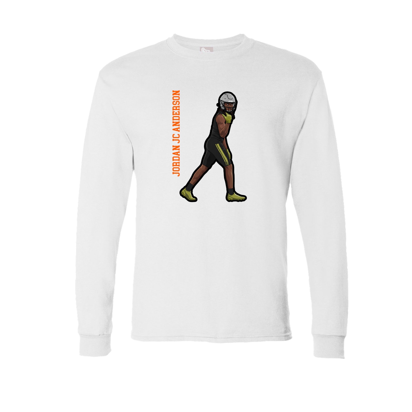 Long Sleeve Tee — Name Vertical in White