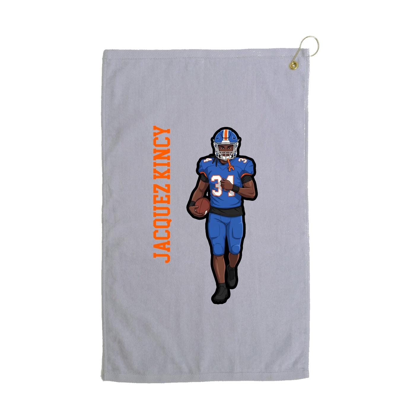 Golf Towel — Name Vertical in Grey