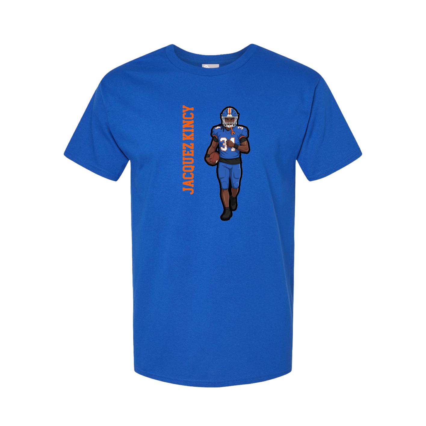 Youth Tee — Name Vertical in Royal
