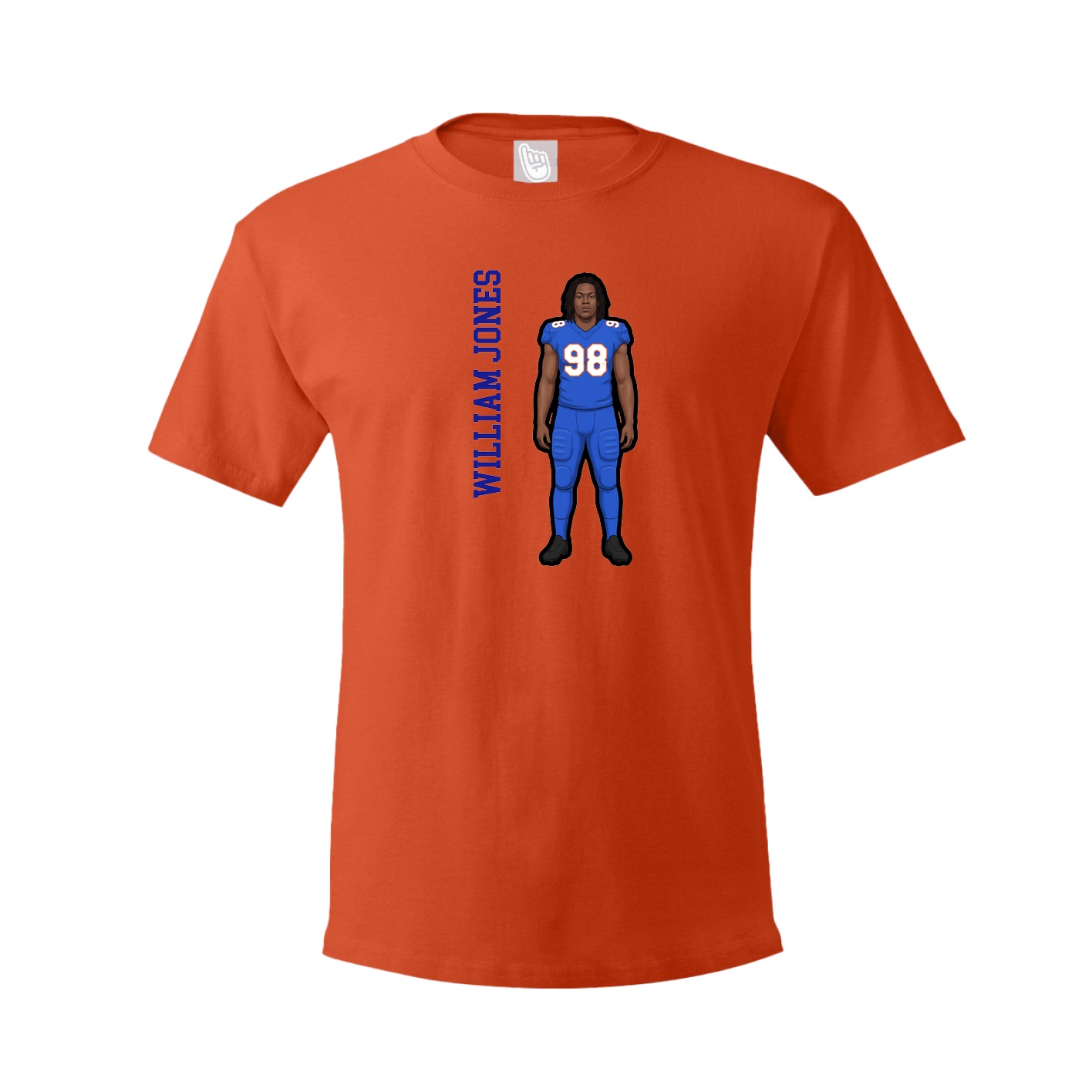 Tee — Name Vertical in Orange