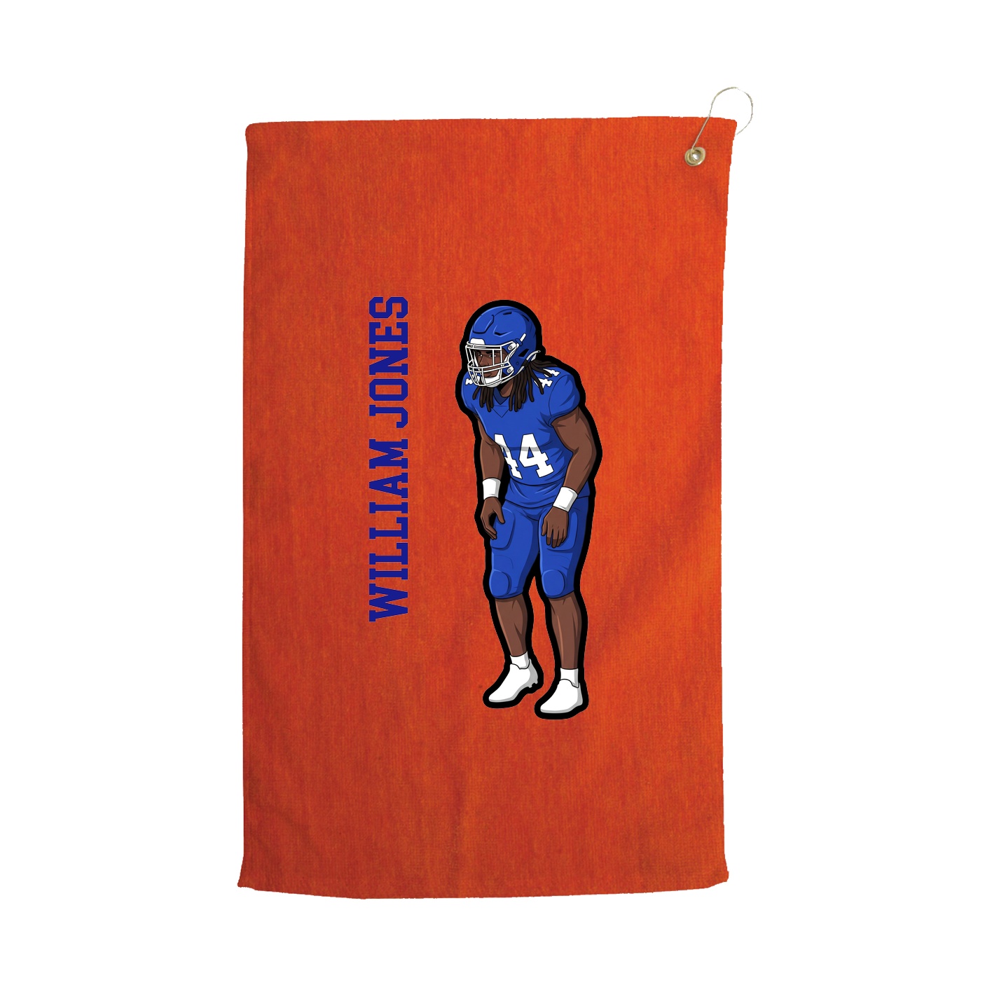 Golf Towel — Name Vertical in Orange