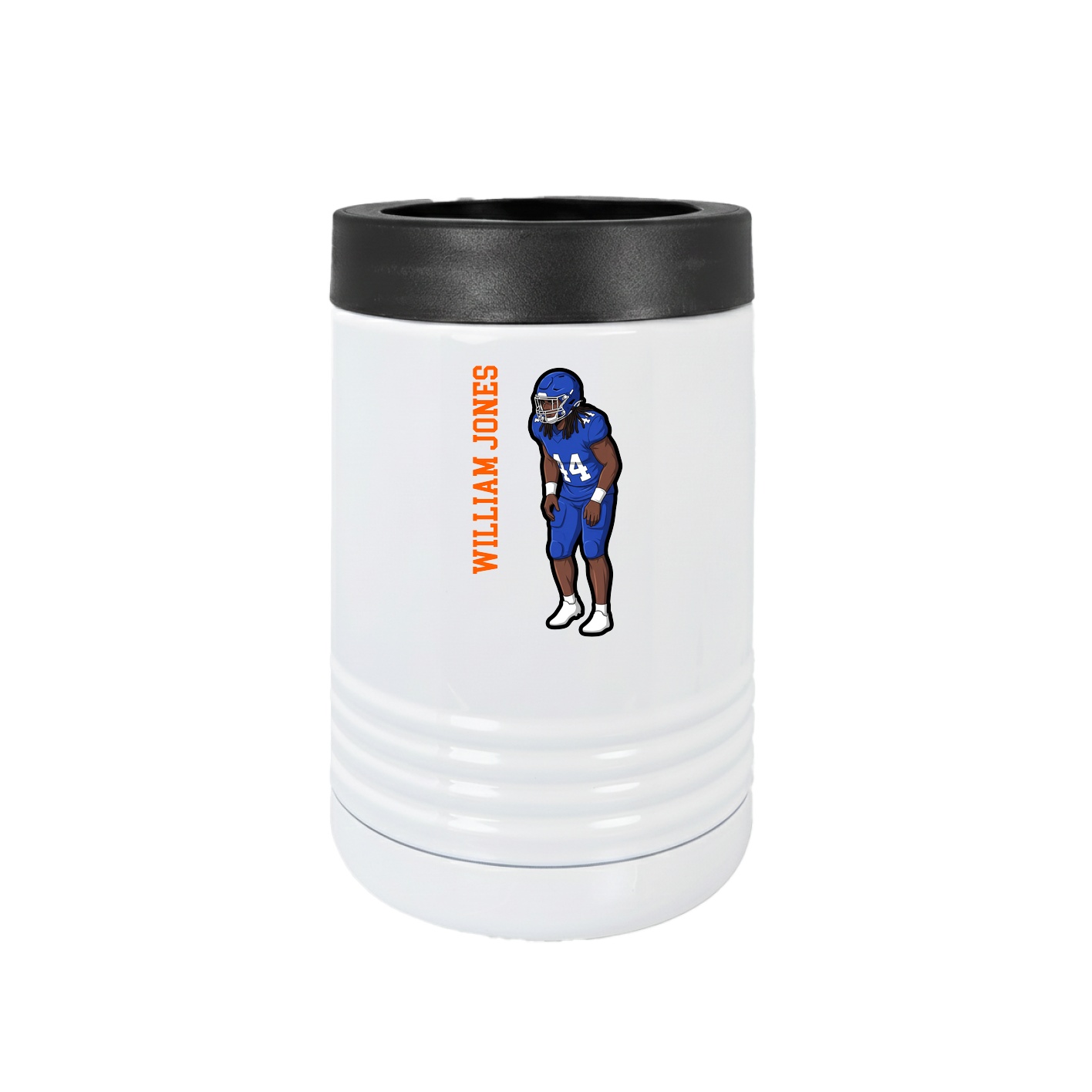 Beverage Holder — Name Vertical in White