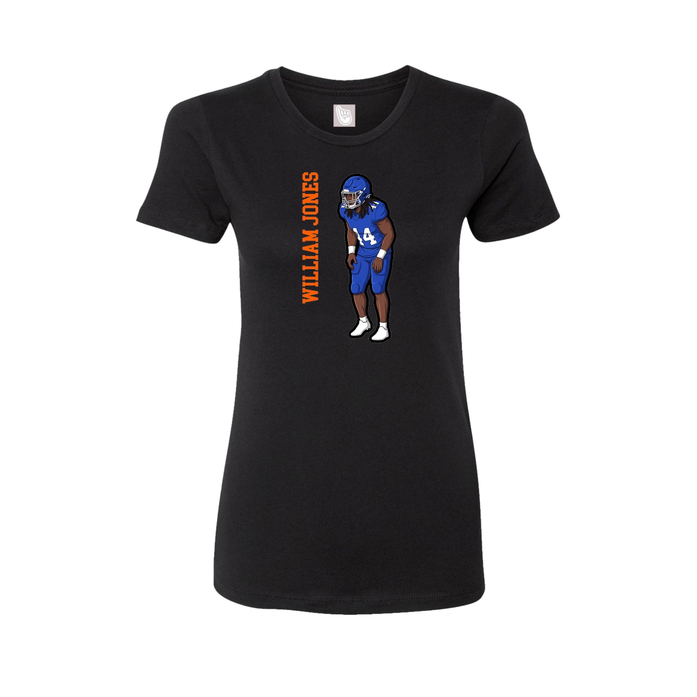 Fitted Women's Tee — Name Vertical in Black