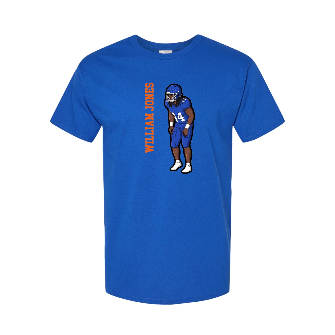 Youth Tee — Name Vertical in Royal