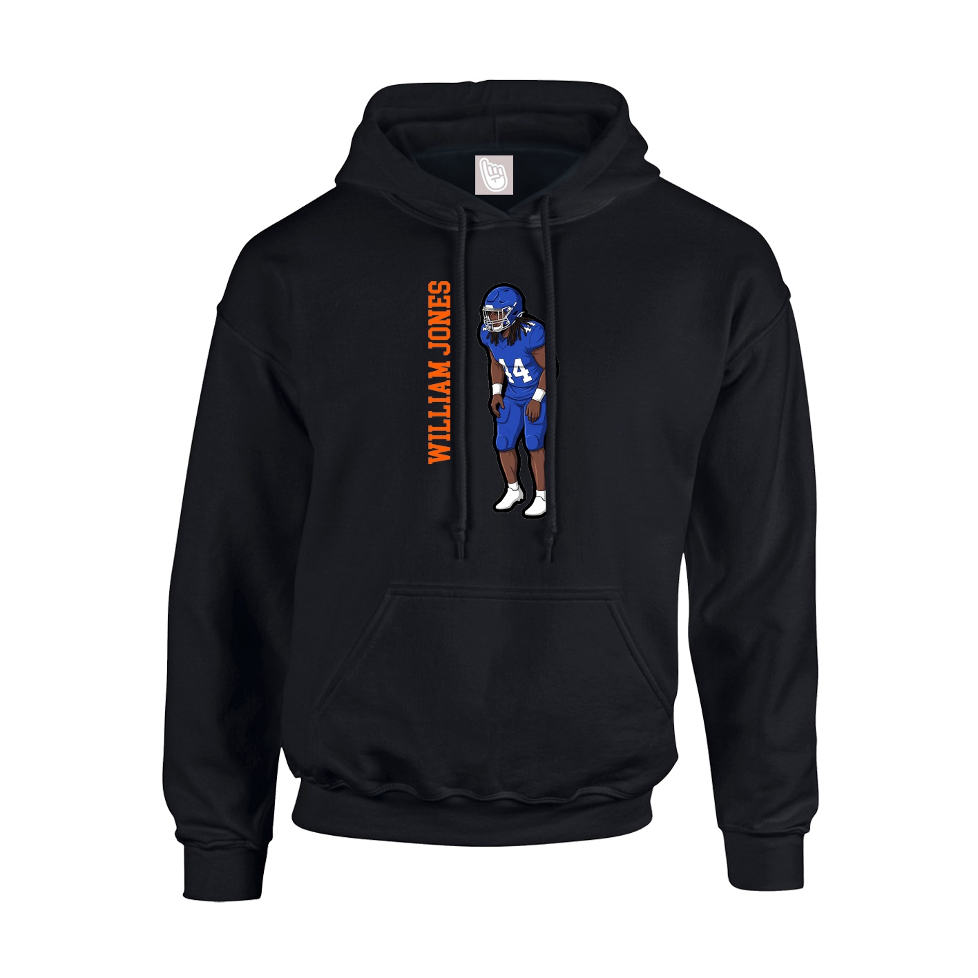 Hoodie — Name Vertical in Black