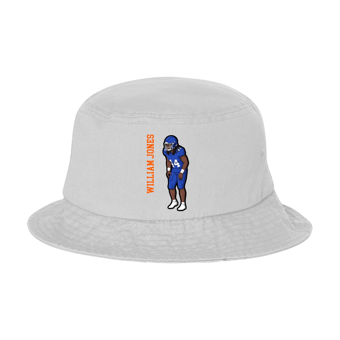 Bucket Cap — Name Vertical in White