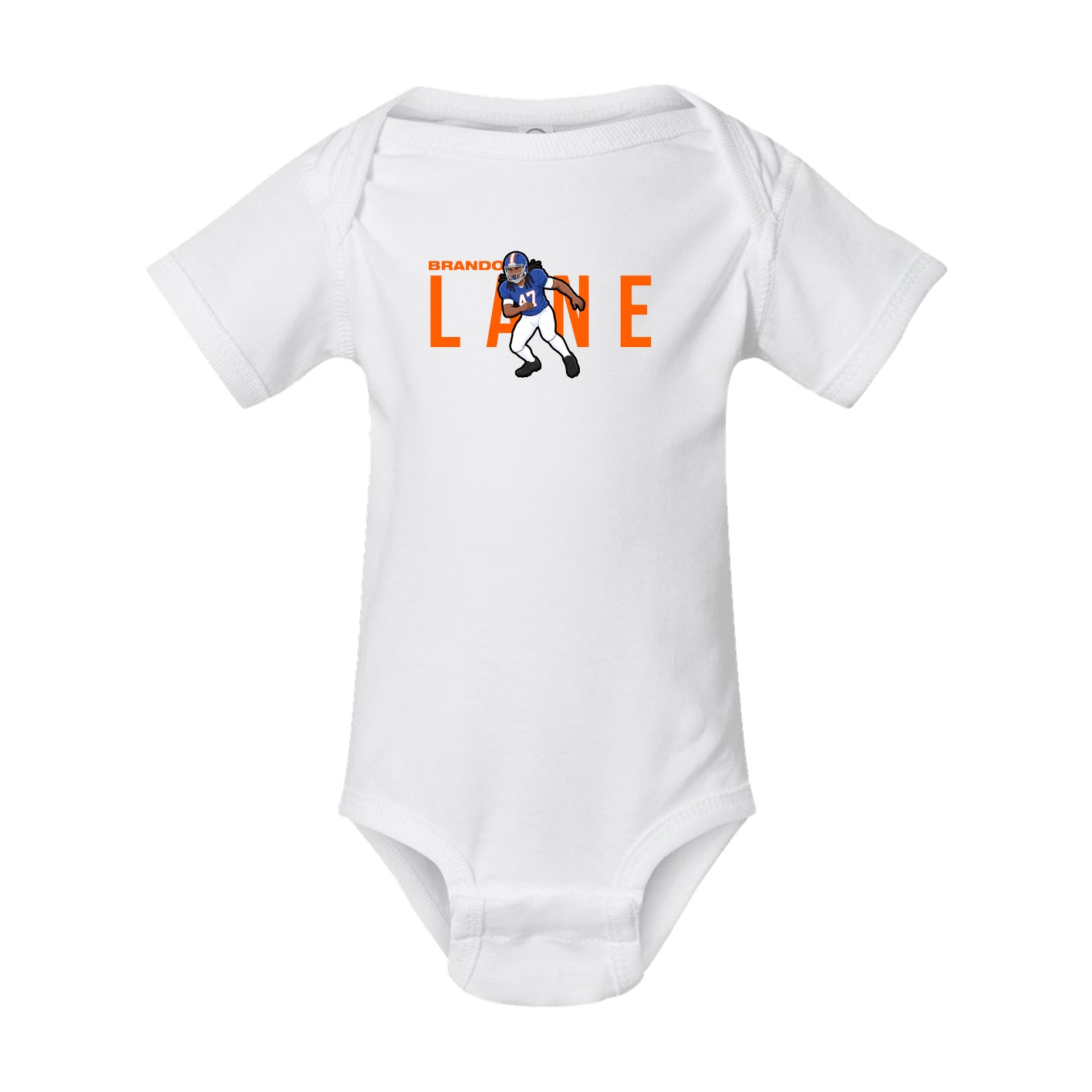 Baby Onesie — Player Name in White