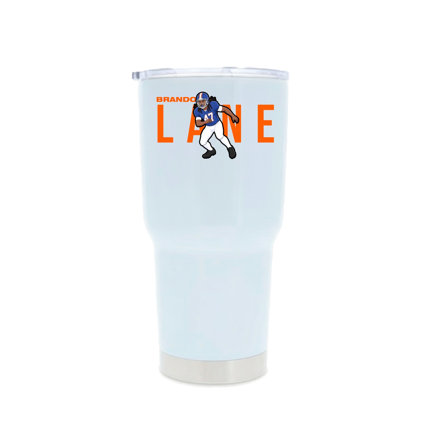 30oz Stainless Steel Tumbler — Player Name in White
