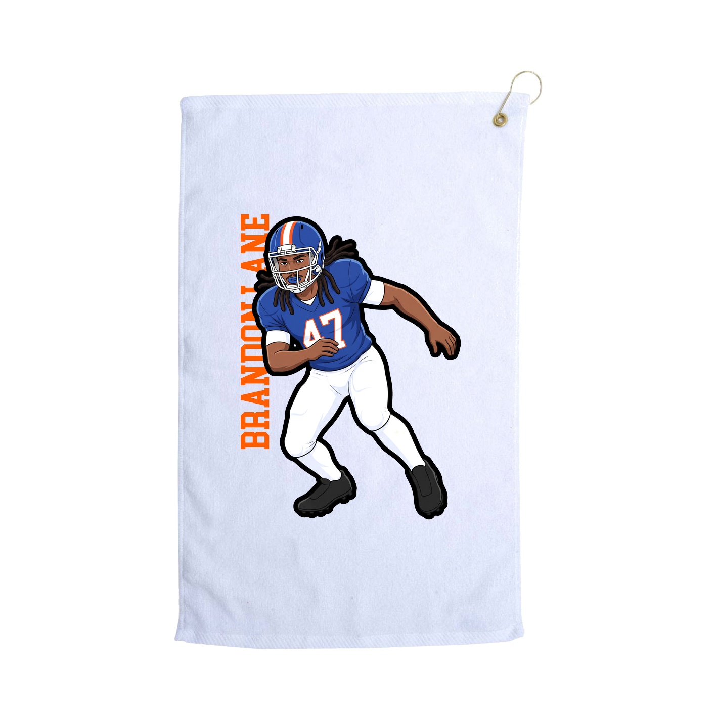 Golf Towel — Name Vertical in White