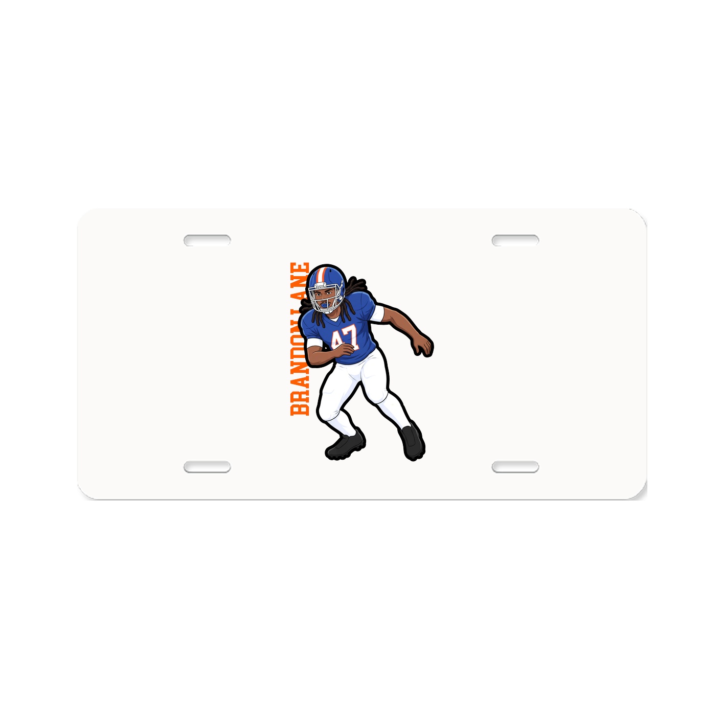 License Plate — Name Vertical in Classic